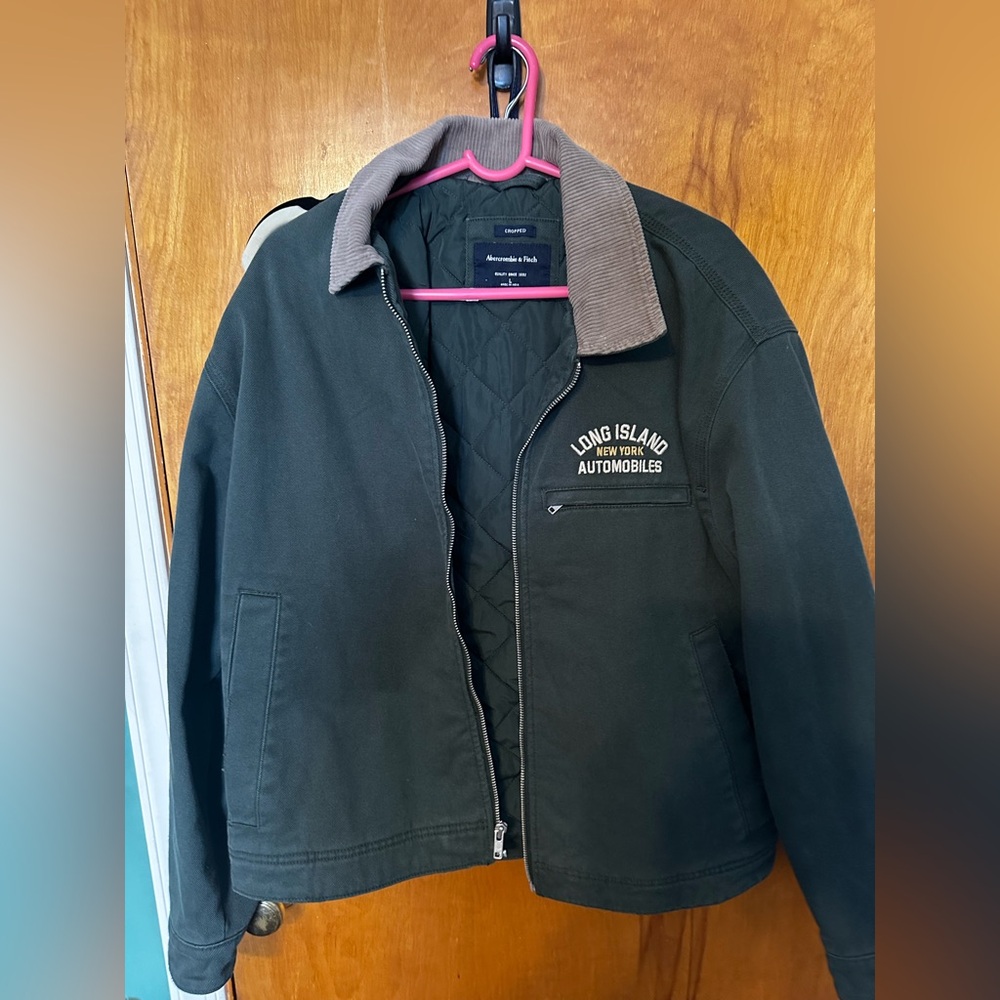 Cropped Zip Workwear Jacket, Abercrombie.